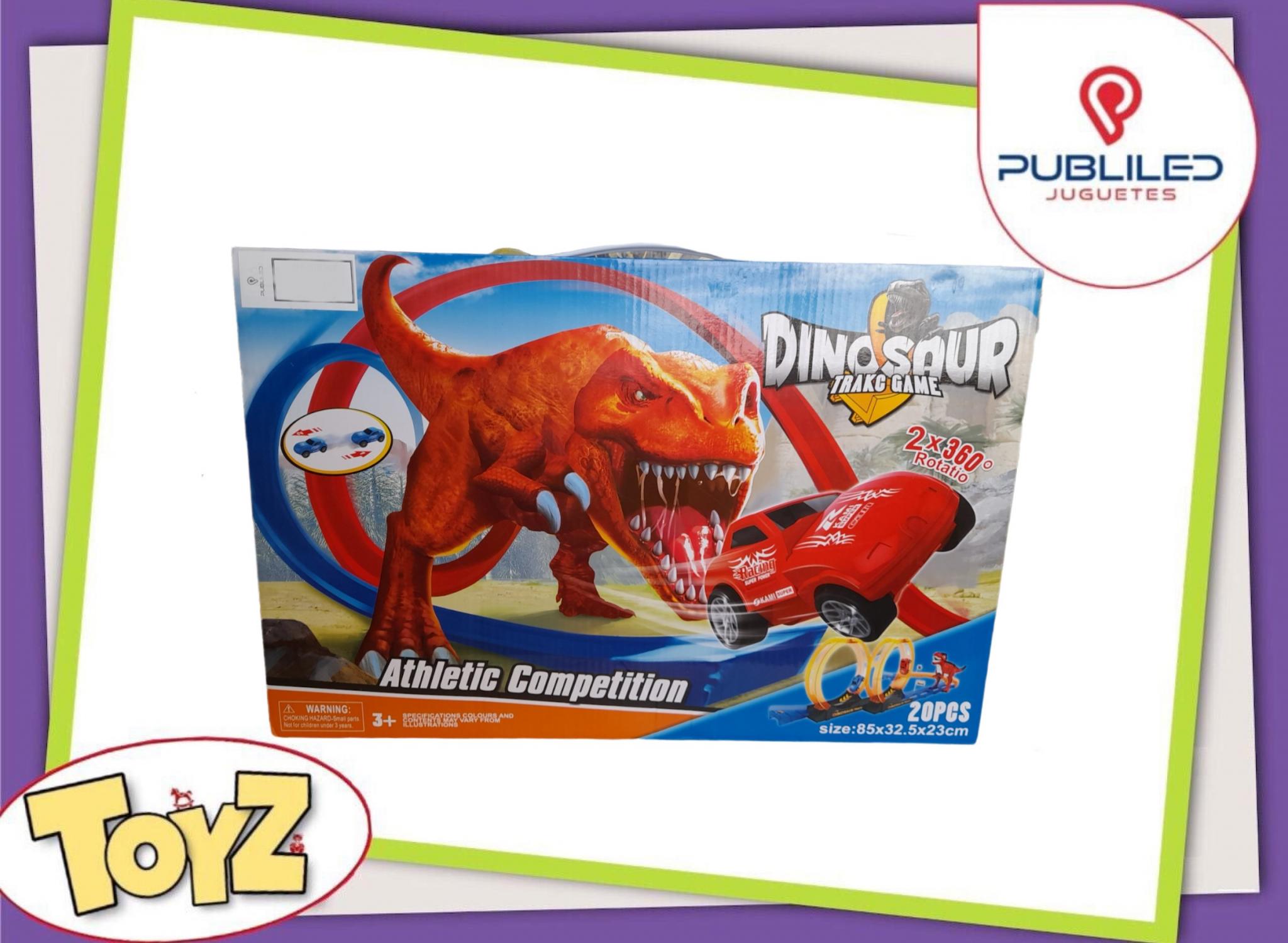 Pista Autos Doble 360 con Dinosaurio