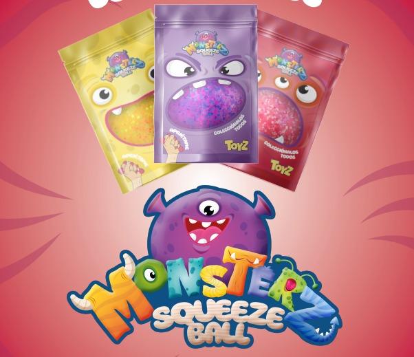 Monsterz Squeeze Ball 6cm x12 en caja exhibidora