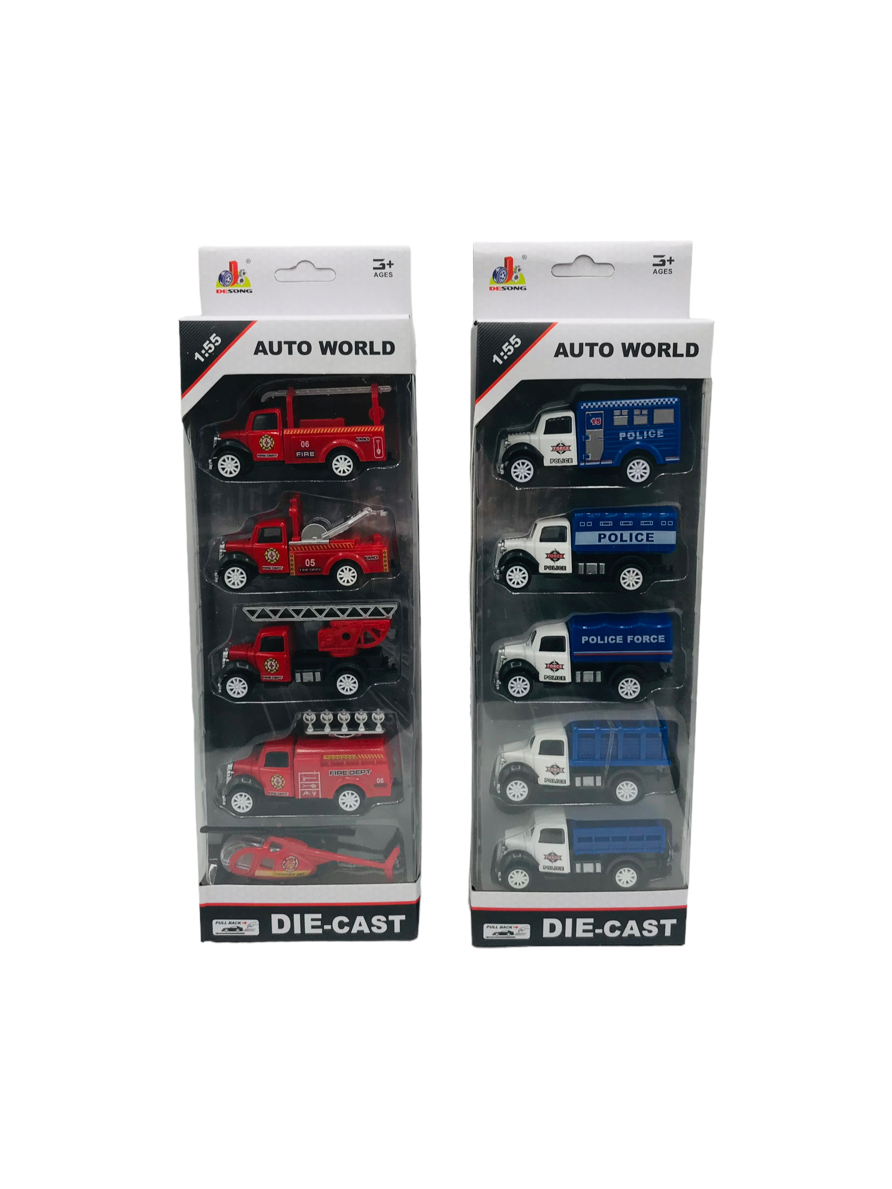 Autos de metal x5 en blister 1:55