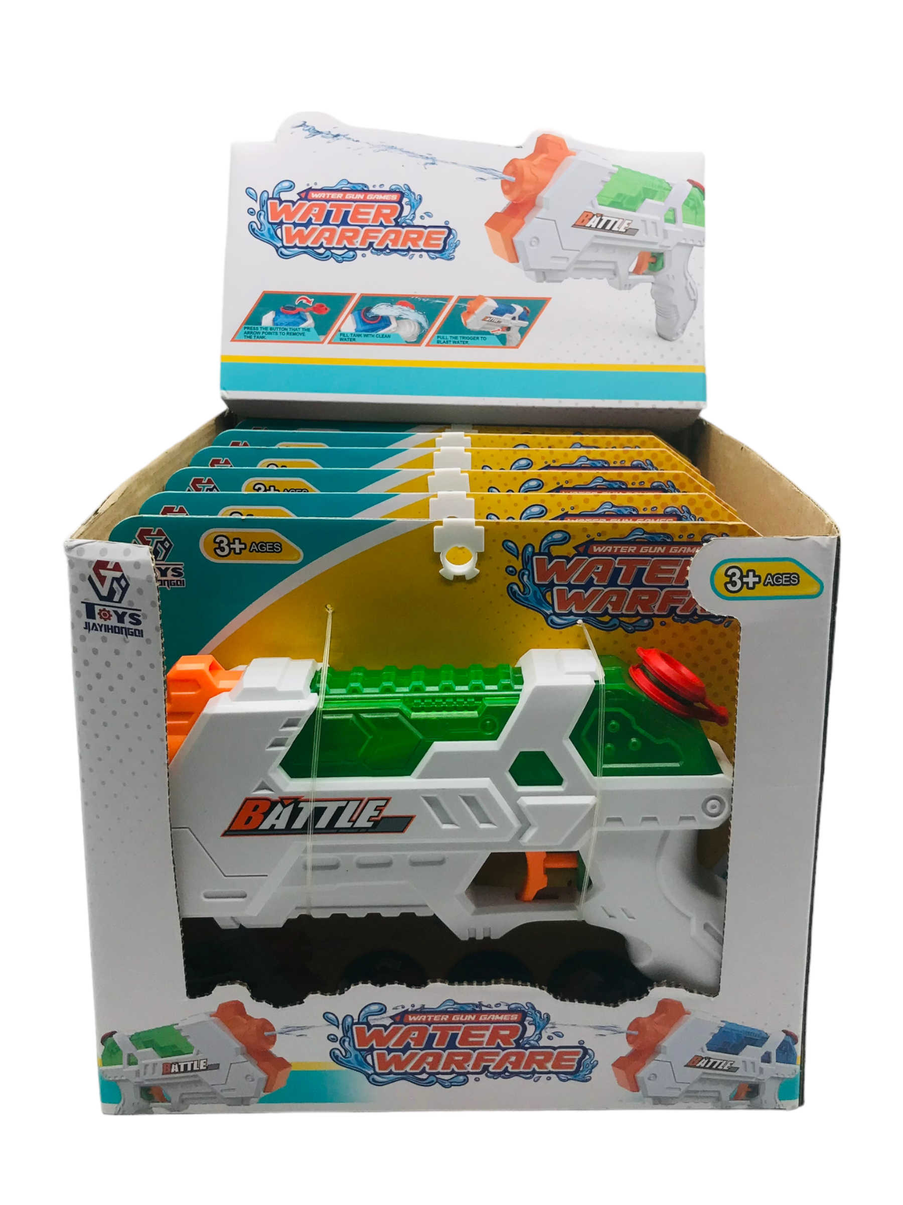 Pistola de agua en Blister en Caja Exhibidora x 6