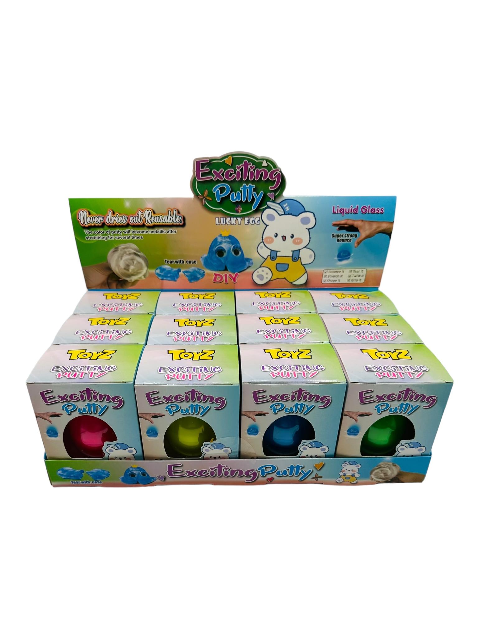 Exciting Putty cristal líquido huevo grande en caja exhibidora x12