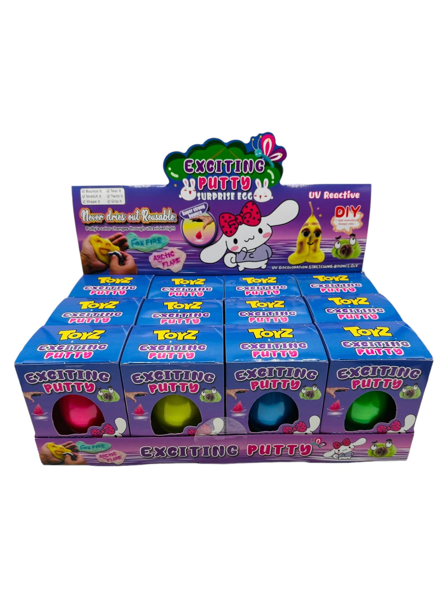 Exciting Putty UV huevo grande en caja exhibidora x12
