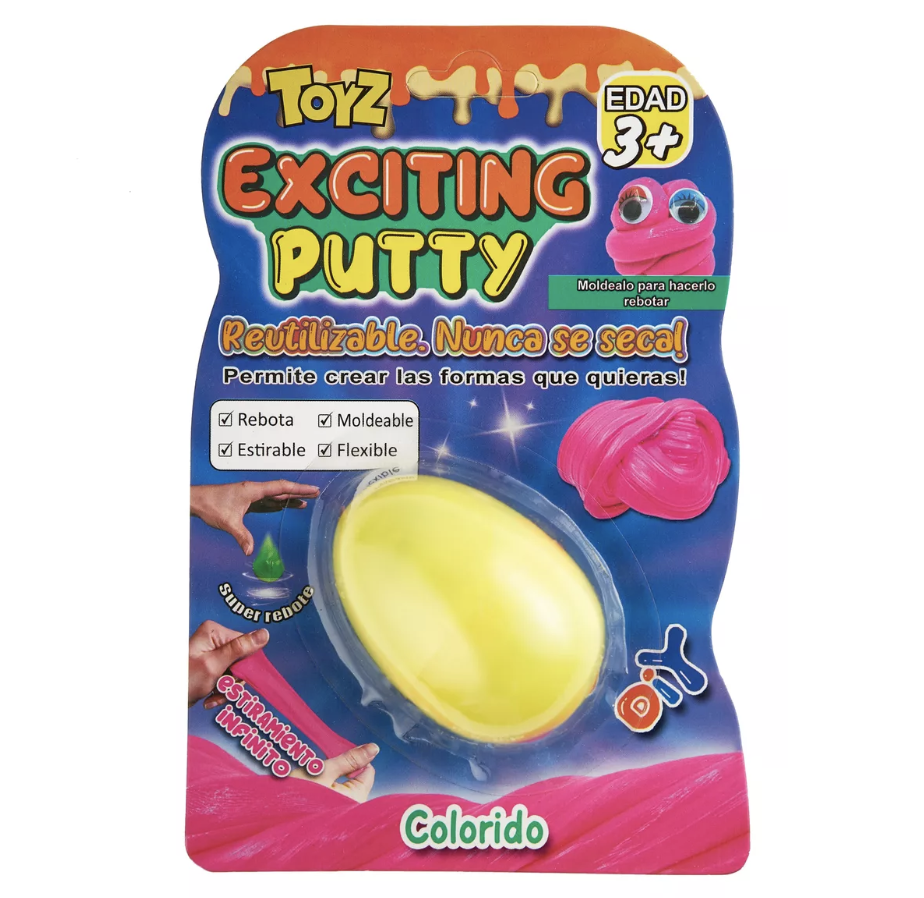 Exciting Putty colorido huevo en blister