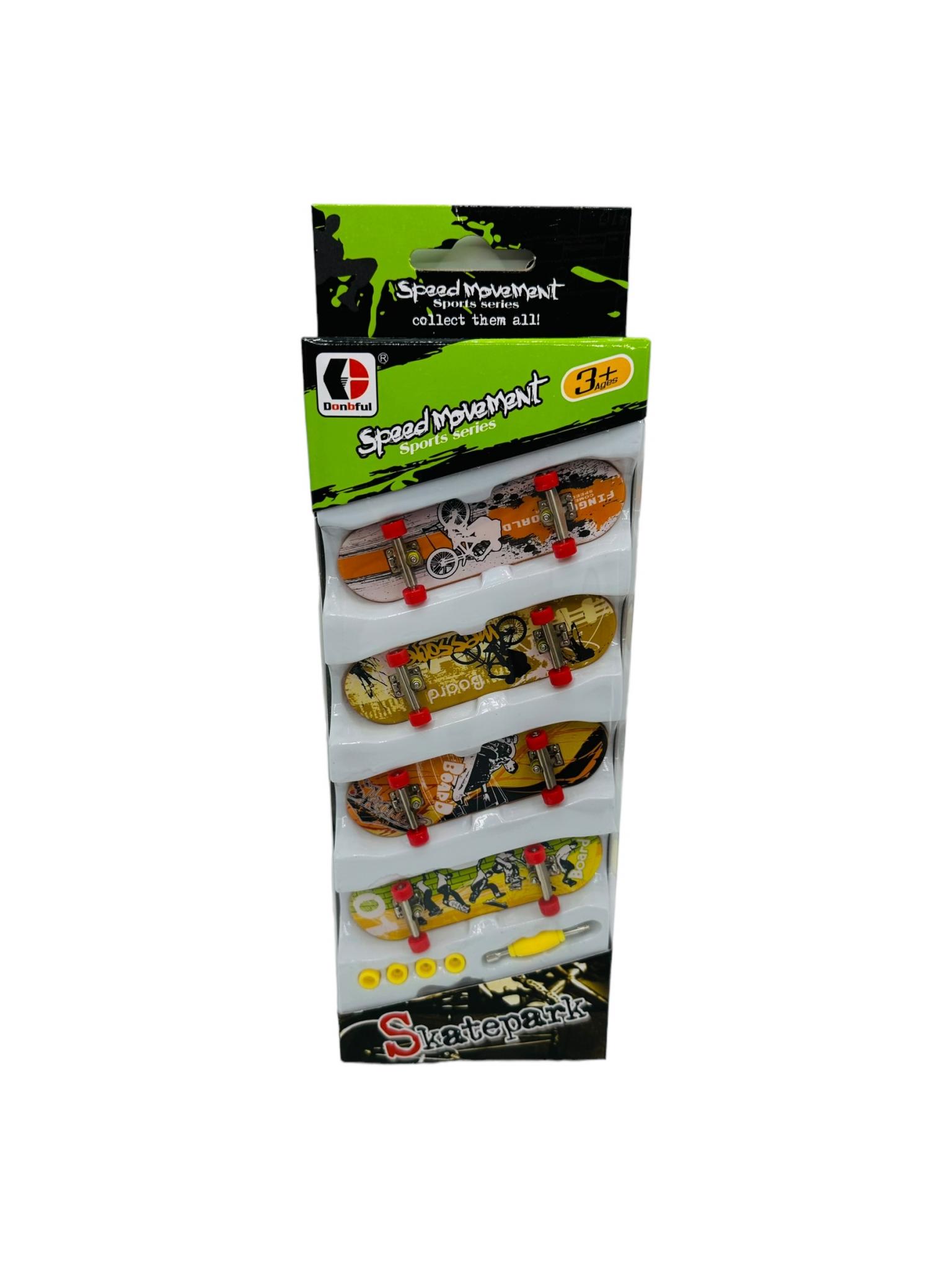 Finger Skate x4 con accesorios en caja