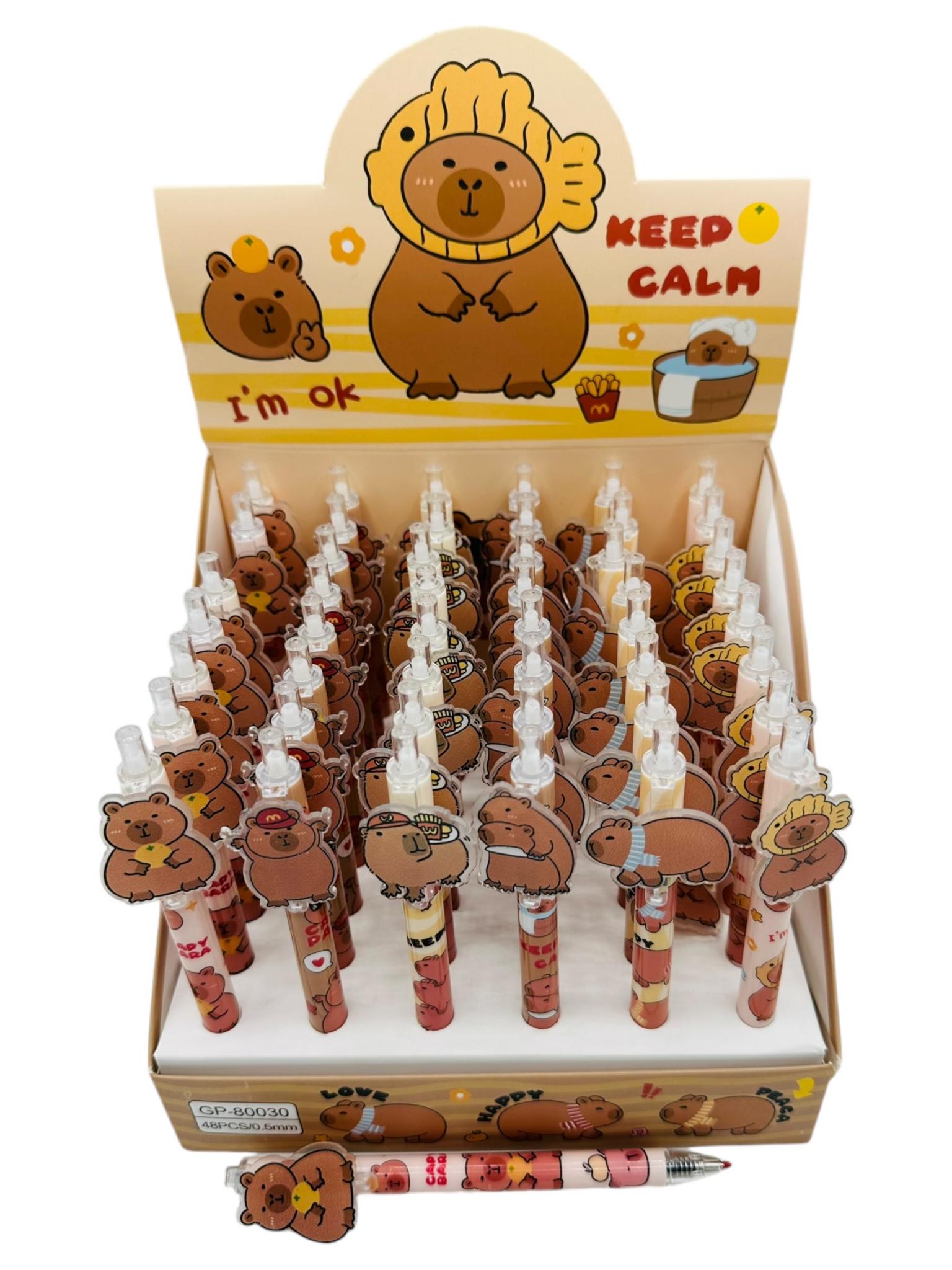 Lapicera Capybara en caja Exhibidora x48