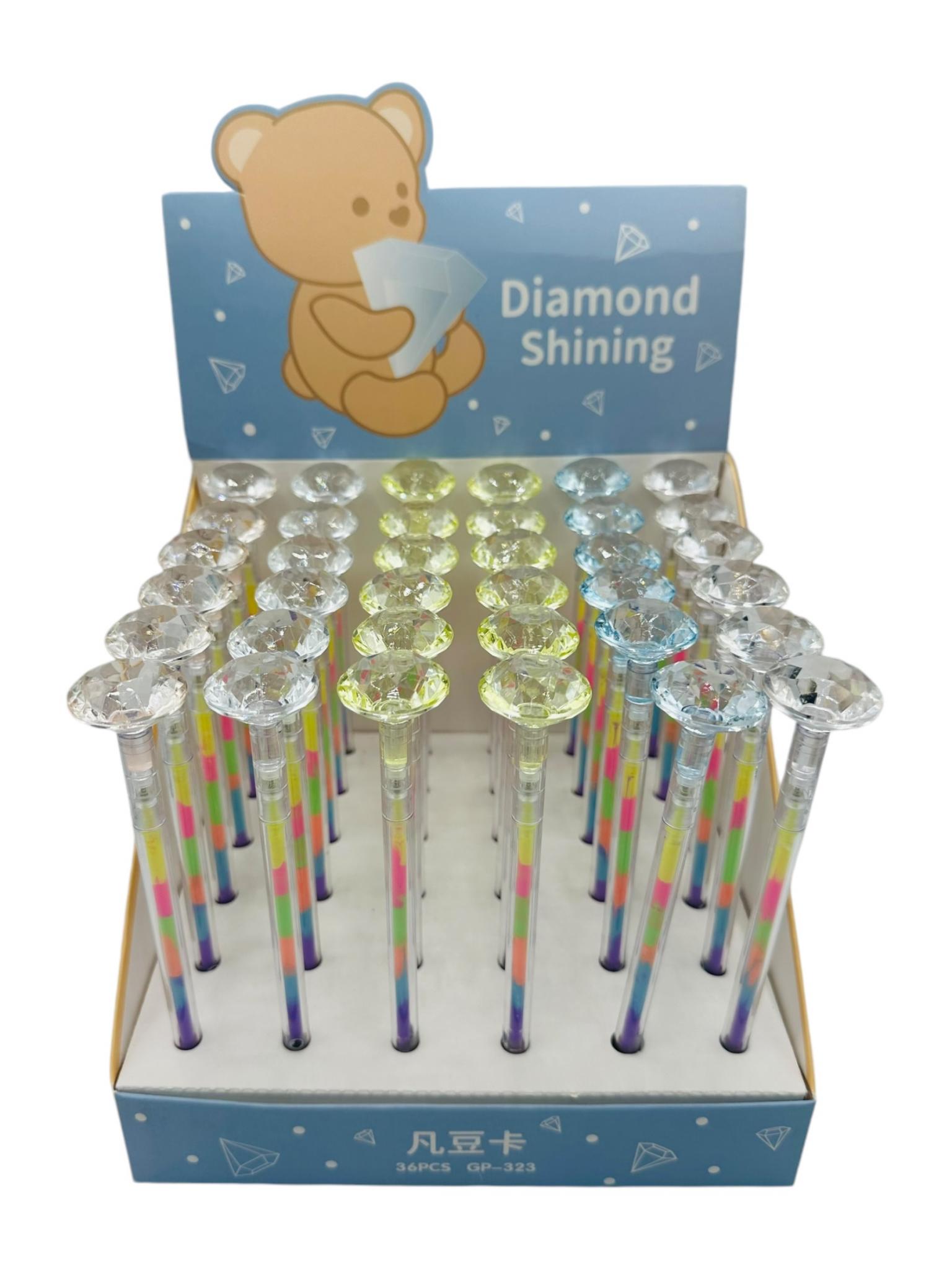 Lapicera Diamante Multicolor en Caja Exhibidora x36
