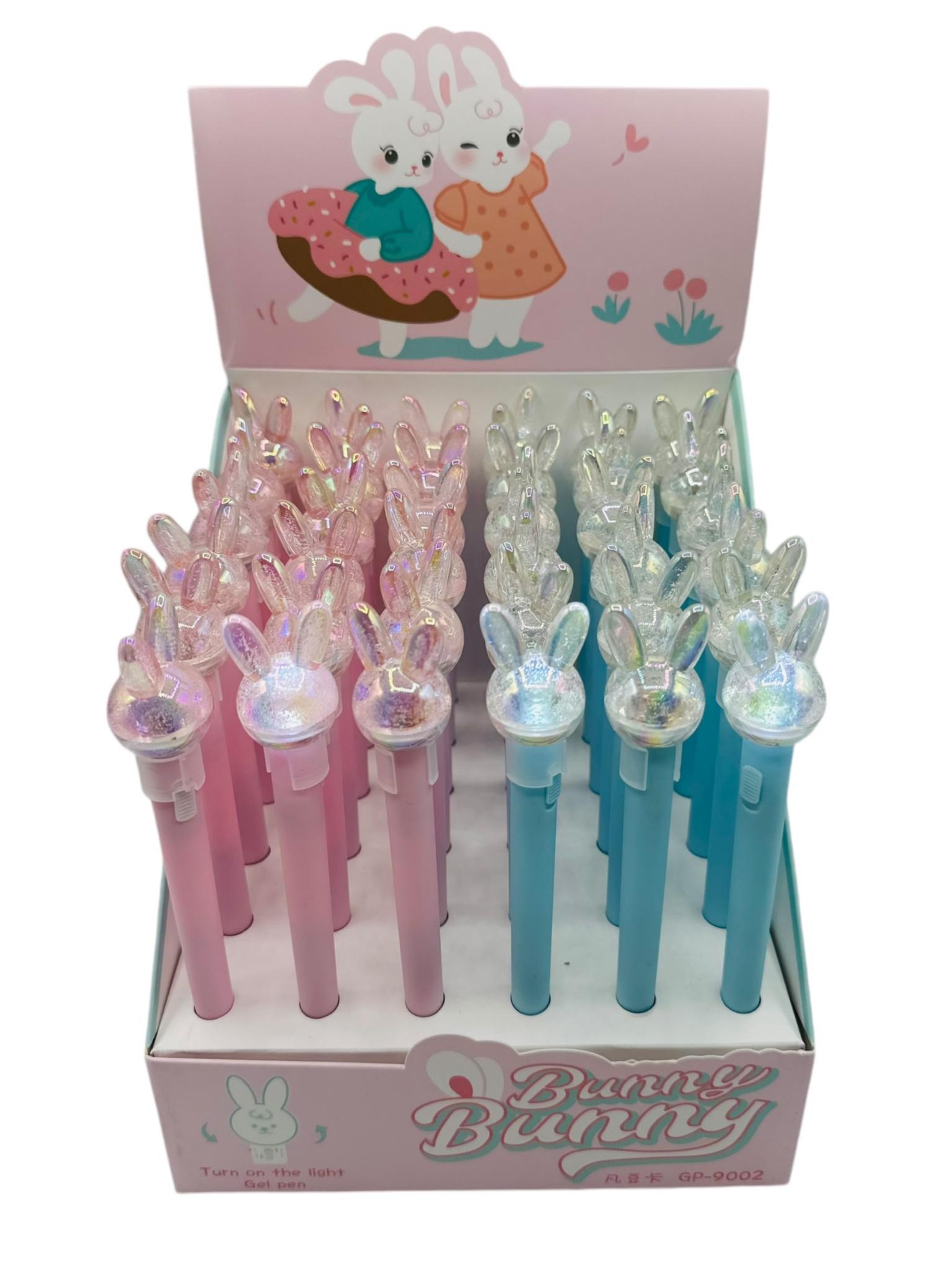 Lapicera Conejo Giratorio con Luz en Caja Exhibidora x36
