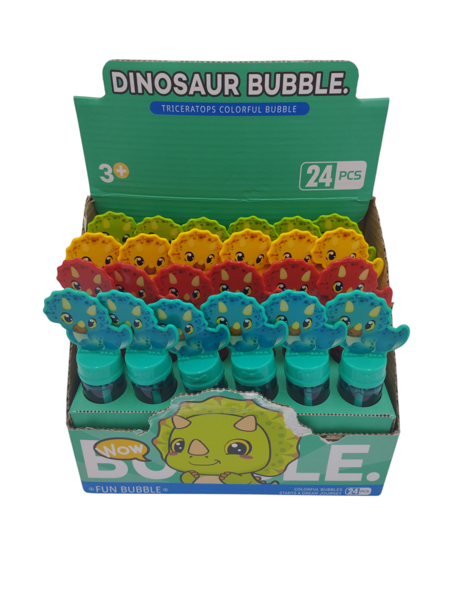 Burbujero Triceratops en Caja Exhibidora x24