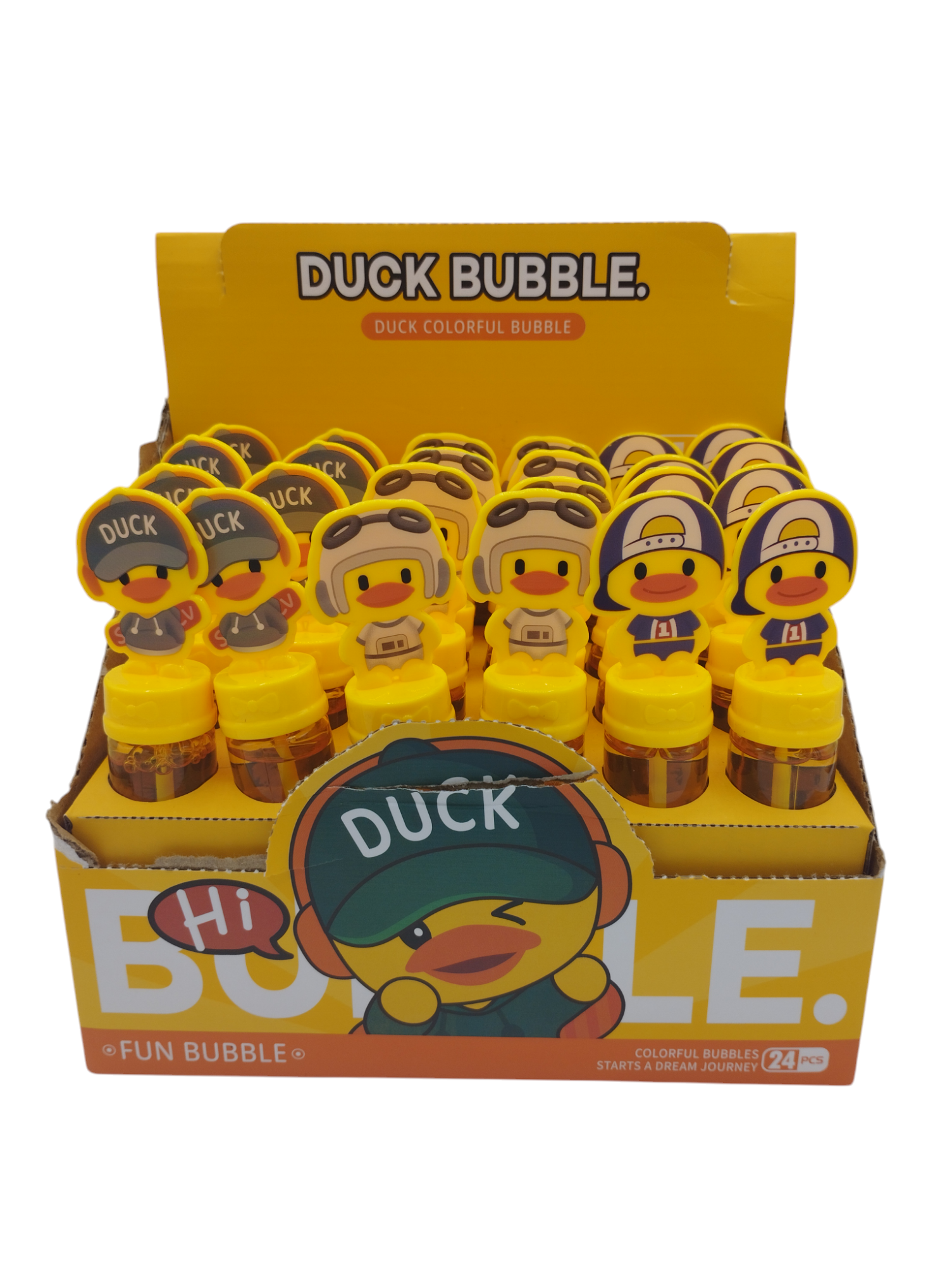 Burbujero Patito con gorra en Caja Exhibidora x24