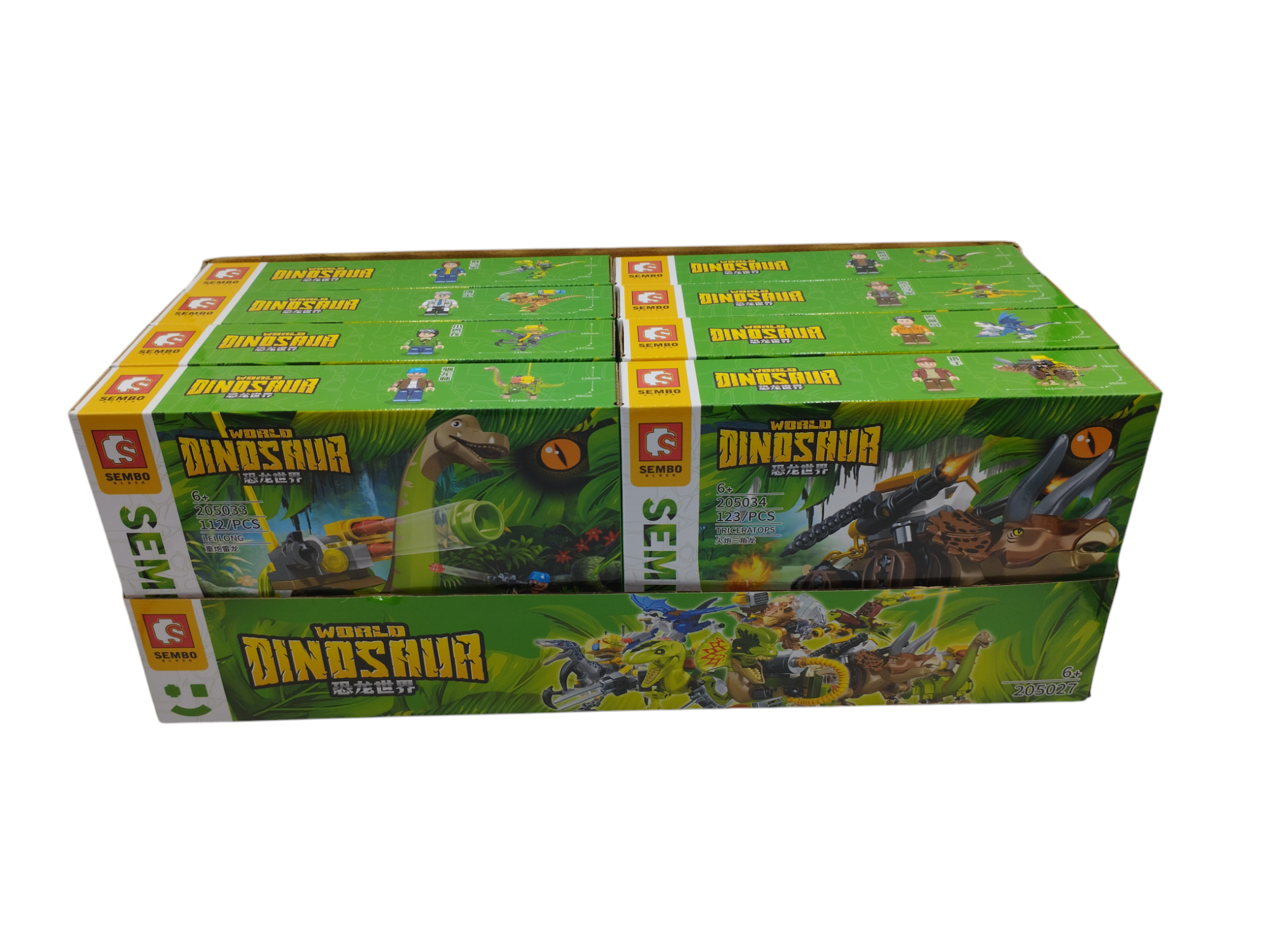 S Block - Dinosaur en Caja Exhbidora x8