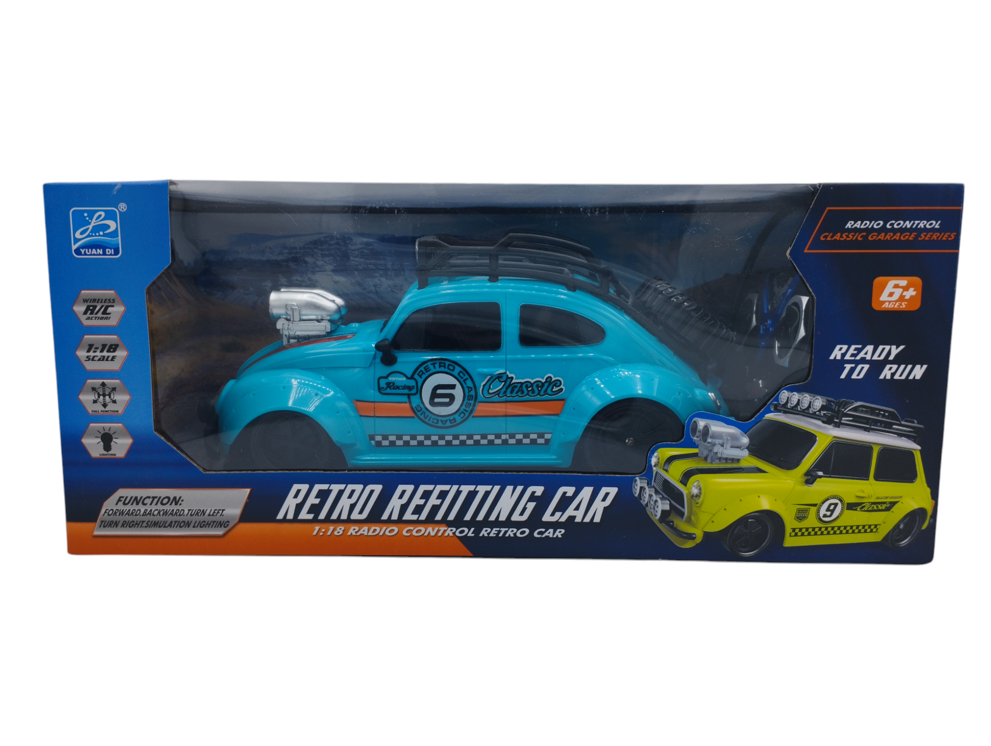 Auto RC Retro classic Racer en caja 1:18