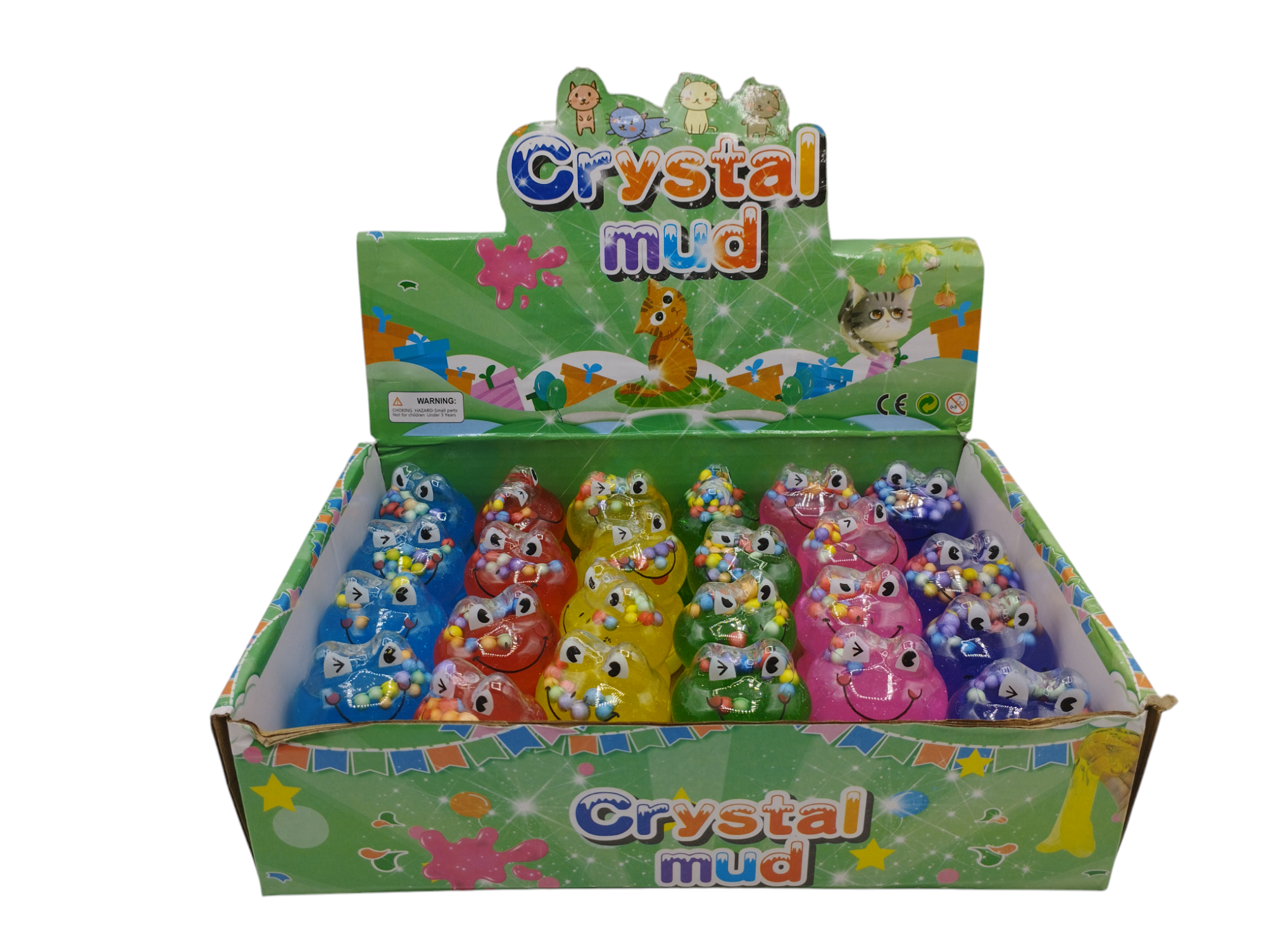 Mini Crystal Slime Rana en Caja Exhibidora x24