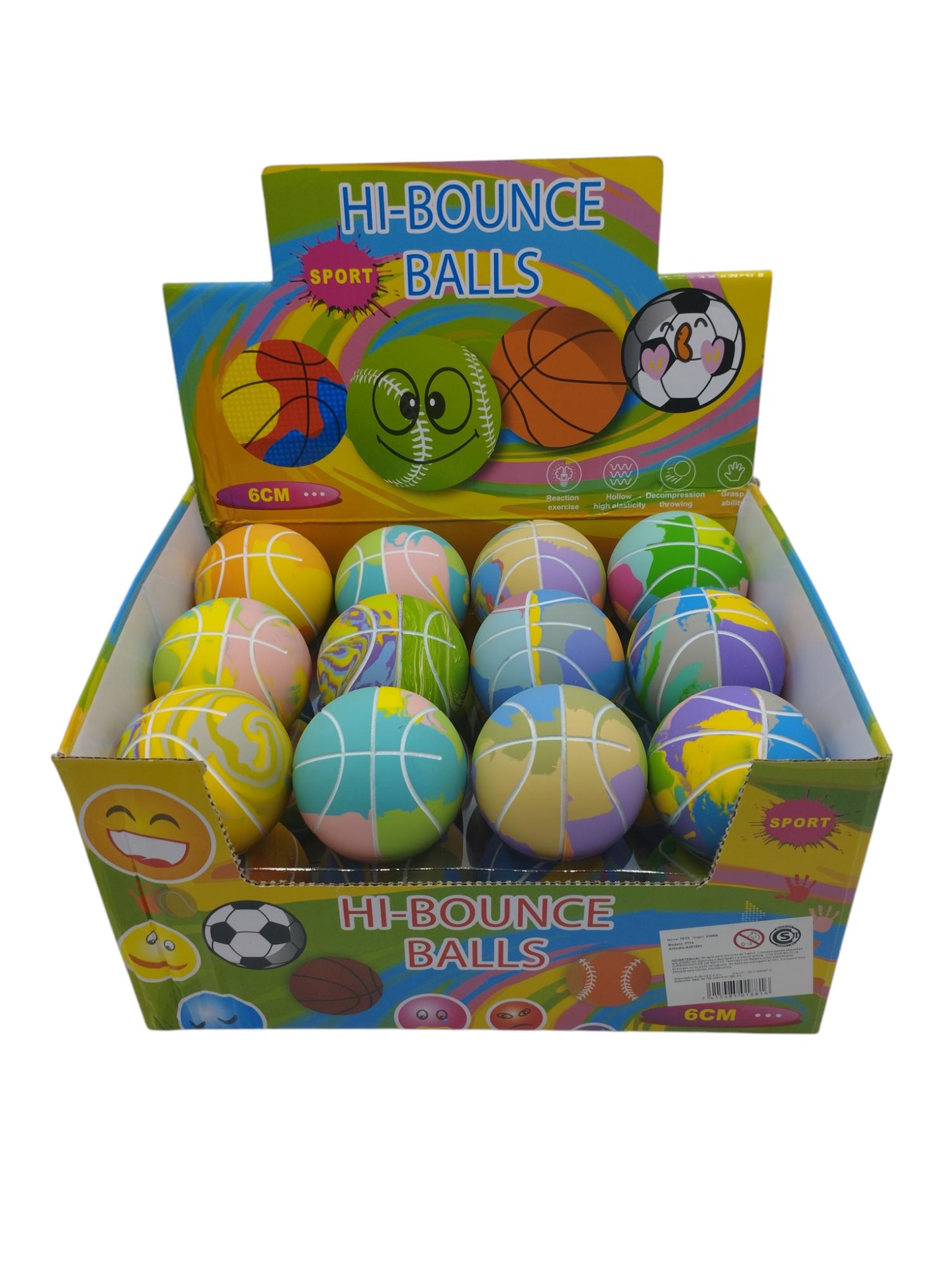 Pelota saltarina Basket x24 en caja exhibidora