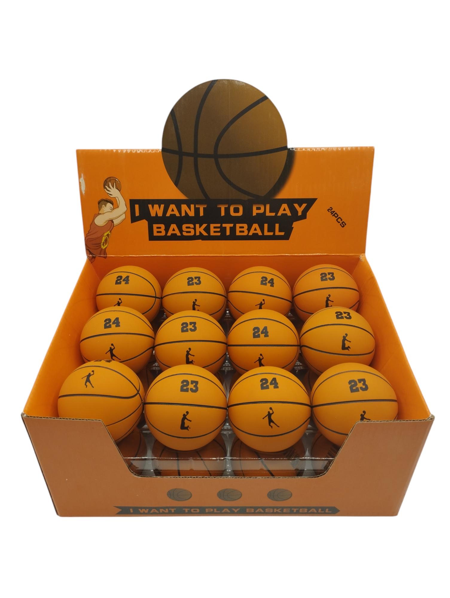 Pelota saltarina basket x24 en caja exhibidora