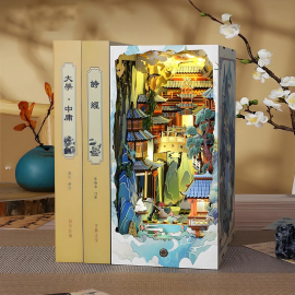 Peng Lai Fairy Island Book Nook para Armar en MDF
